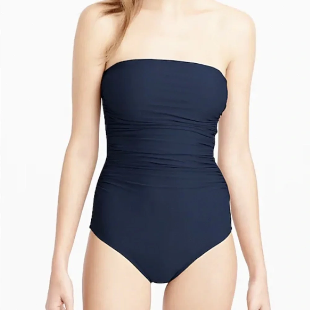 NWT J Crew Ruched bandeau one-piece swimsuit size 10